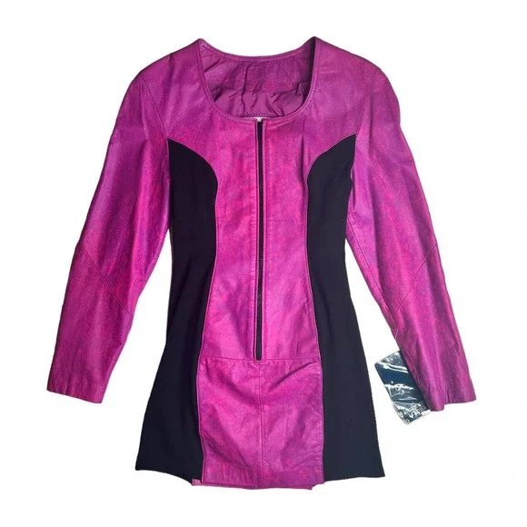 Chia | Dresses | Vintage 9s Barbiecore Chia Pink Purple Leather Zip Bodycon Mini Dress Sz L New | Poshmark Chia | Dresses | Vintage 9s Barbiecore Chia Pink Purple Leather Zip Bodycon Mini Dress Sz L New | Poshmark